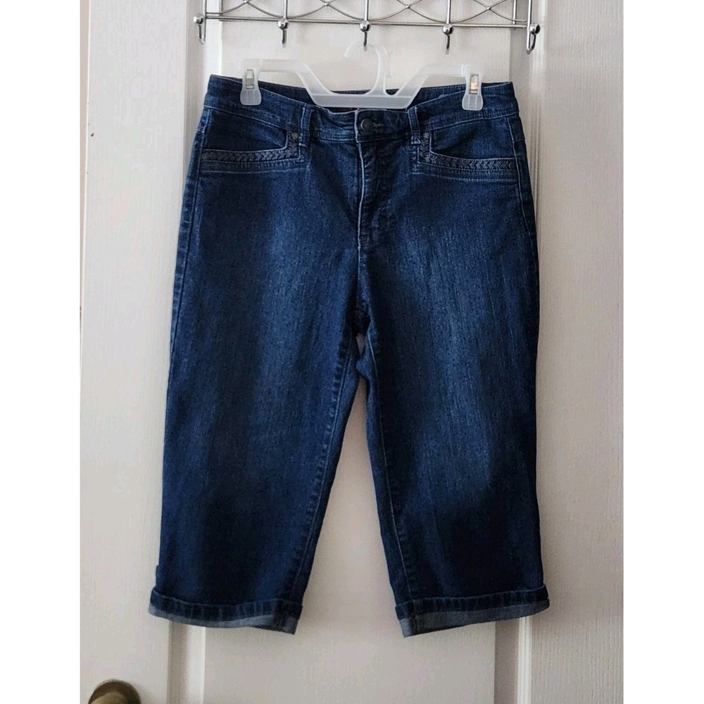 Gloria Vanderbilt Skimmer Women's Blue Jeans Capri‎ Pants Pockets Cotton Size 6